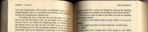Left page header is left aligned and right is right aligned. The font used is the same as on the cover